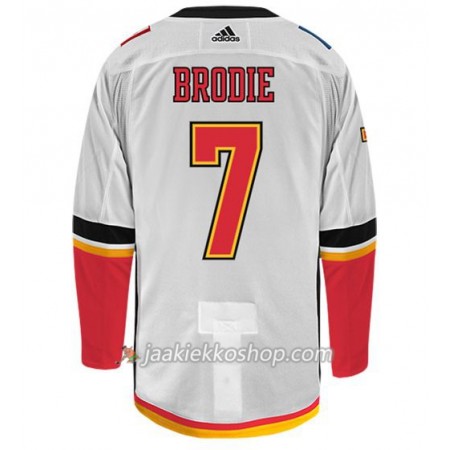 Miehille NHL Calgary Flames Pelipaita TJ BRODIE 7 Adidas Valkoinen Authentic